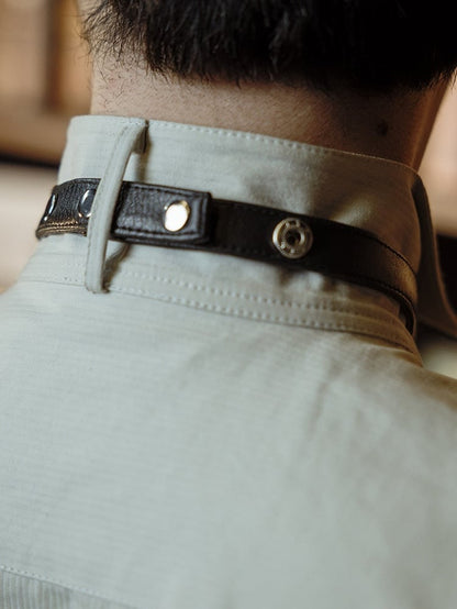 Silver With Black Tie Buckle Metal PU Steampunk Accent