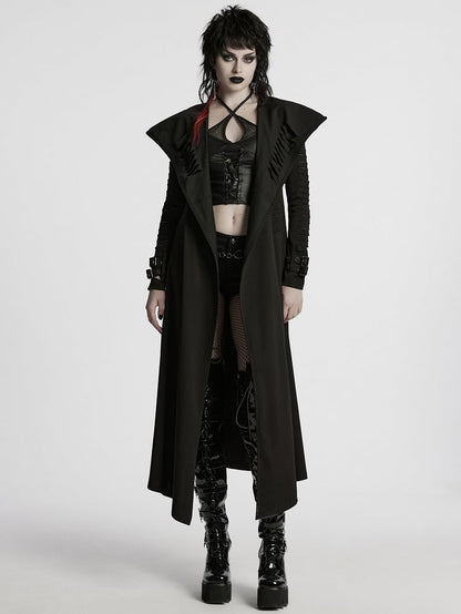 Punk Hooded Washed Jacket Black Cut