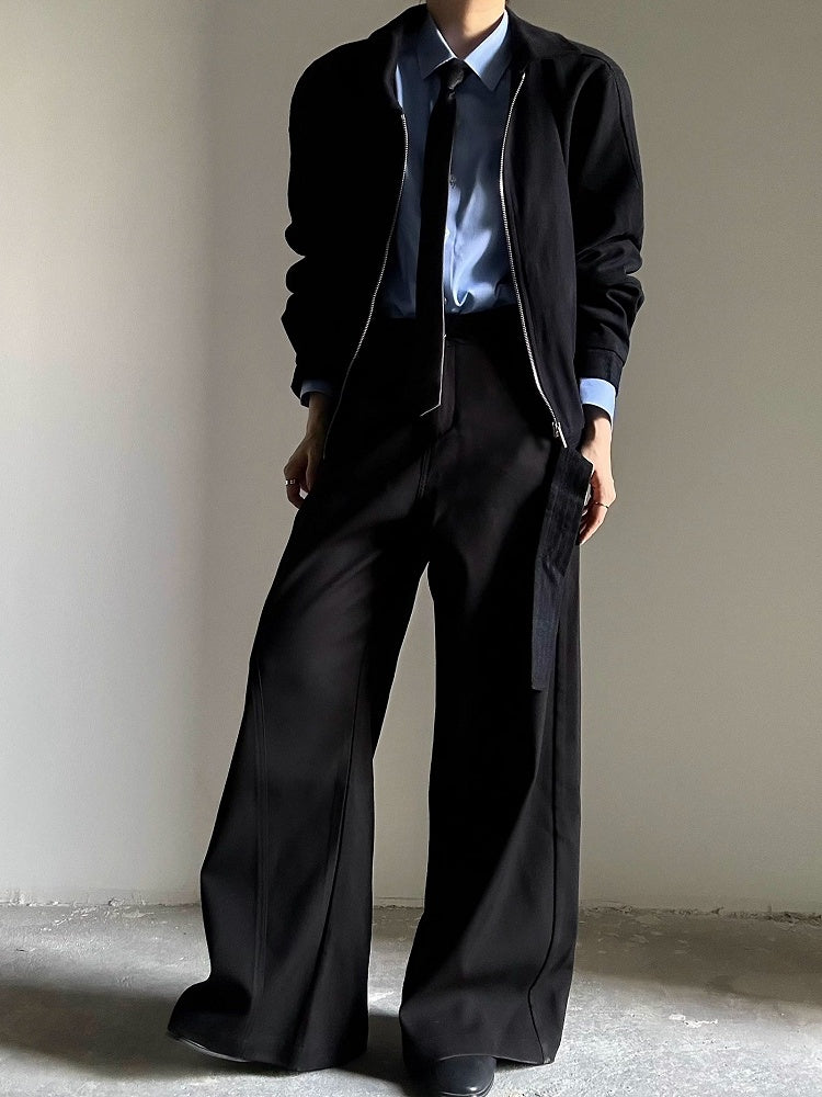 Wide-leg Black Style Pants Princely