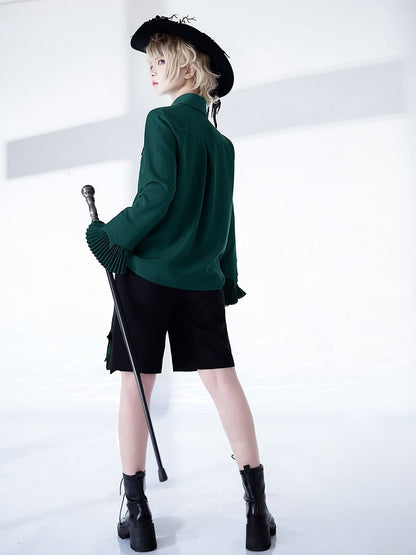 Stil Ouji Kragen Grün Prince Shirt Lolita Spitz