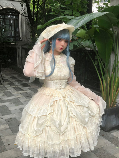 Black / White / Apricot Hairband with Veil