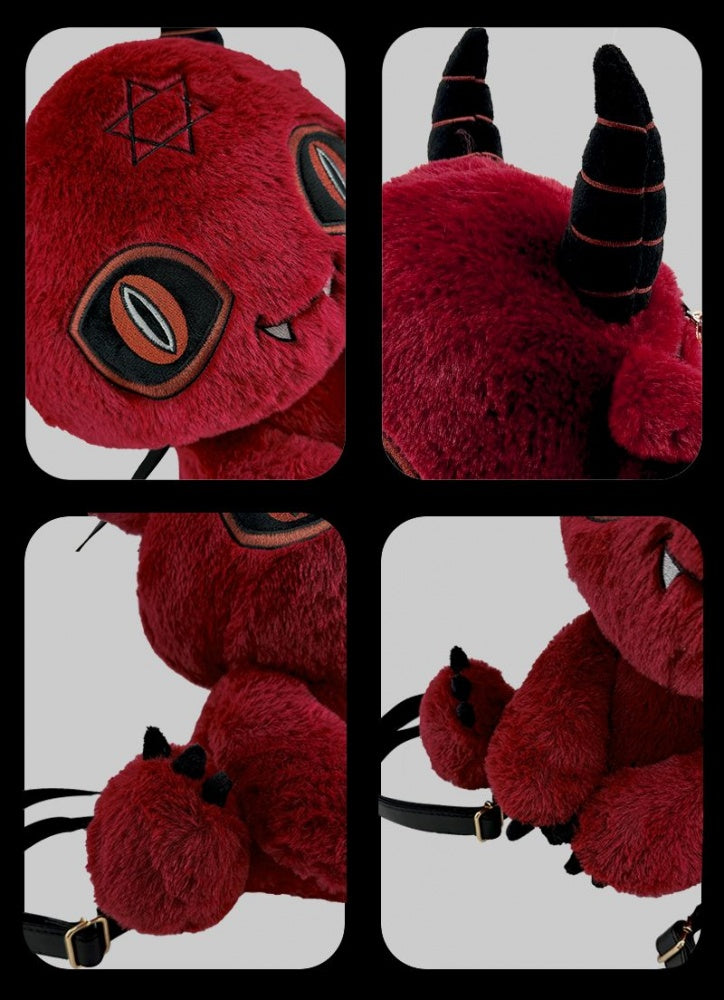 レッドデビル ゴシック プラッシュ バックパックバッグ