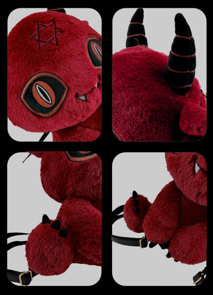 レッドデビル ゴシック プラッシュ バックパックバッグ