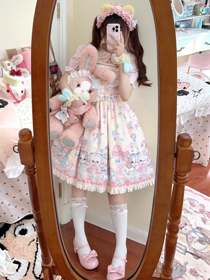 Style Sweet Mid Heels Pink Bow Removable -