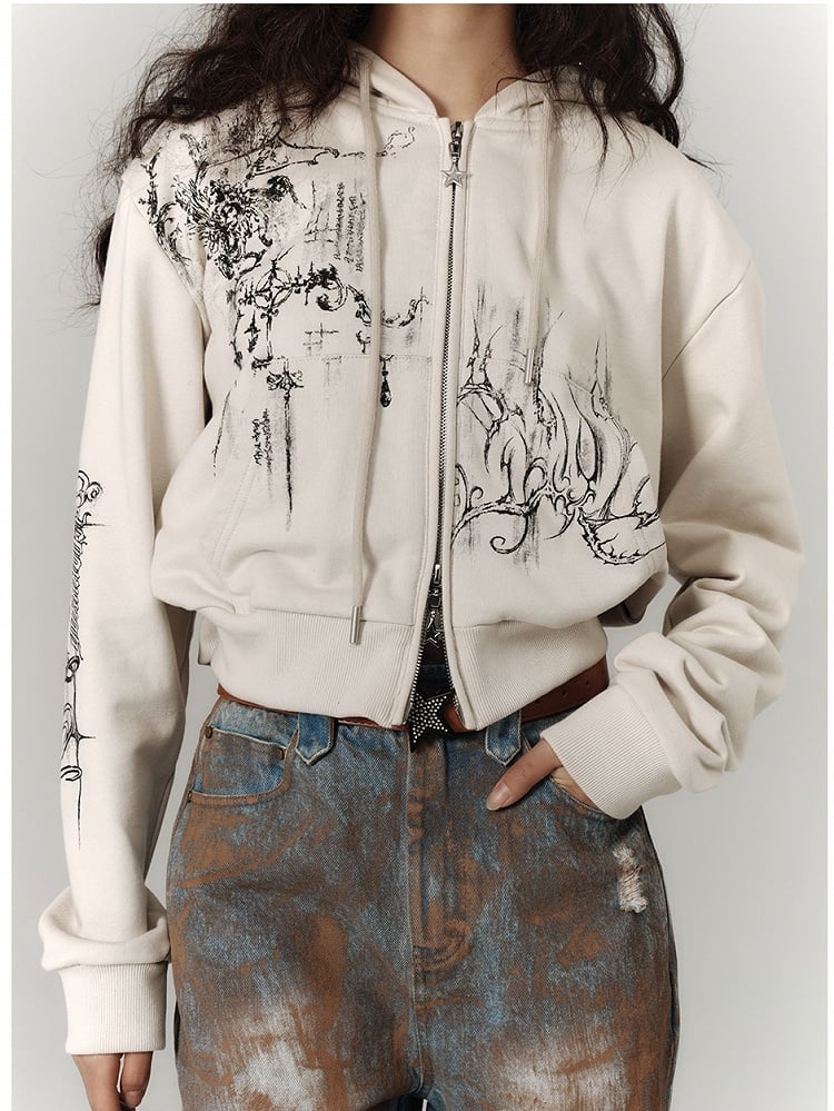 Zwei-Wege-Knopfleiste und Kordelzug Kapuze Leichte Reißverschluss-Kapuzenjacke mit Grün / Grau