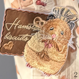 Hamster Brooch/Biscuit Brooches Set Embroidery Lolita