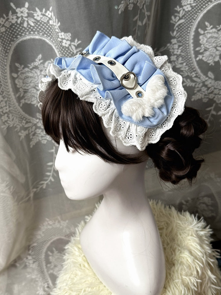Buckle Hairband Light Heart Blue / Purple Red Ruffle Kaiwai Tenshi