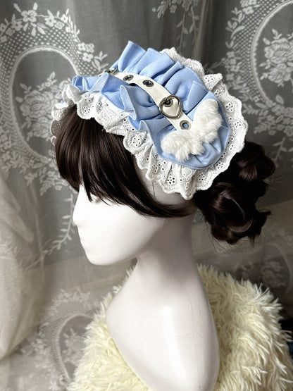 Buckle Hairband Light Heart Blue / Purple Red Ruffle Kaiwai Tenshi