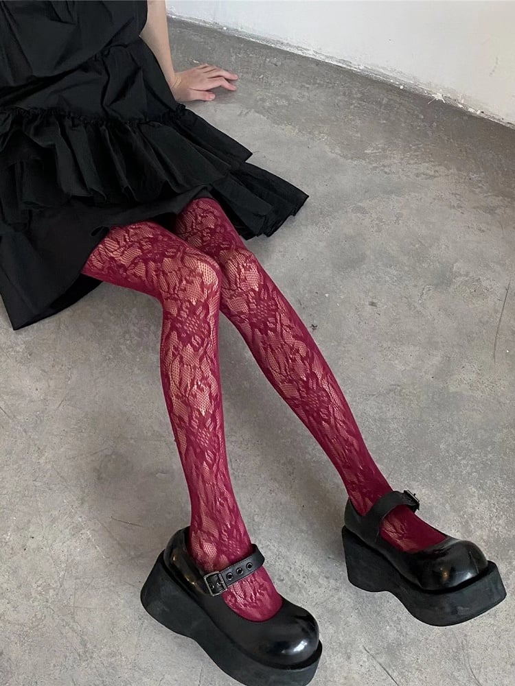Colors Lace 6 Pattern Floral Tights