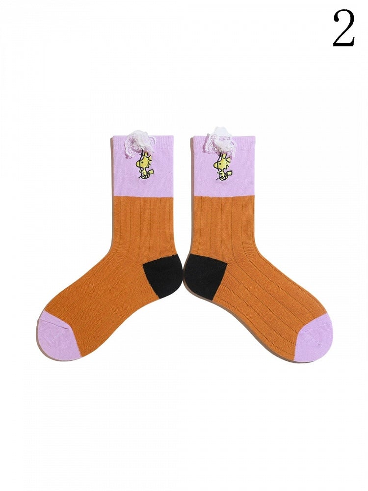 Optionen Cartoon Socken Rüschen Lolita Bündchen Kalb Bunt 9