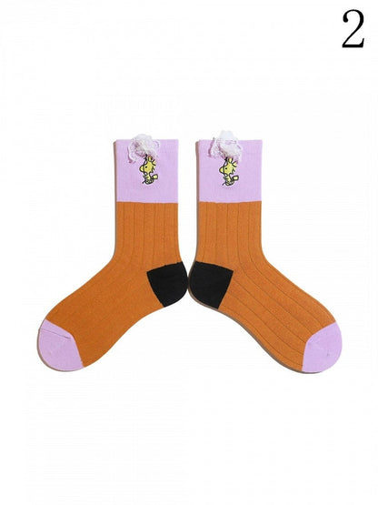 Optionen Cartoon Socken Rüschen Lolita Bündchen Kalb Bunt 9