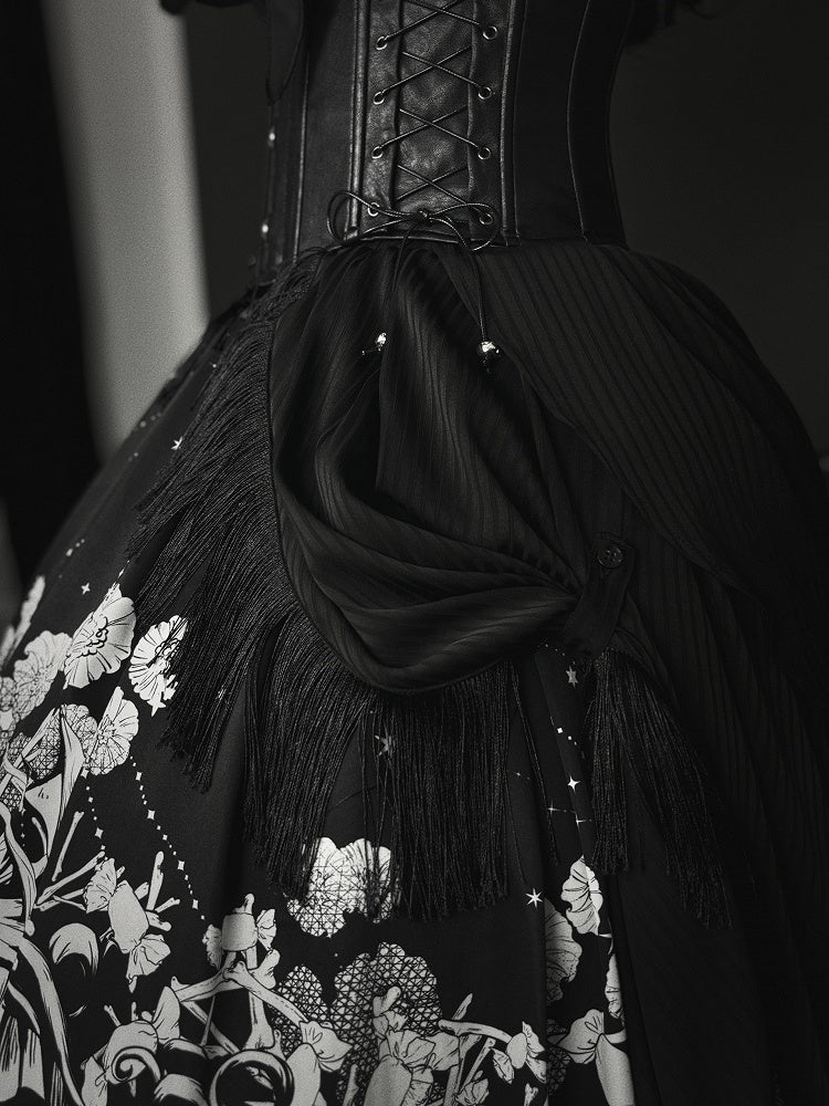 Belt Leather PU Boned Black Corset