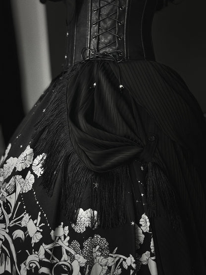 Belt Leather PU Boned Black Corset