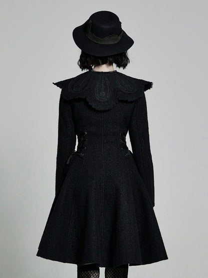 Goth Coat Black Woollen