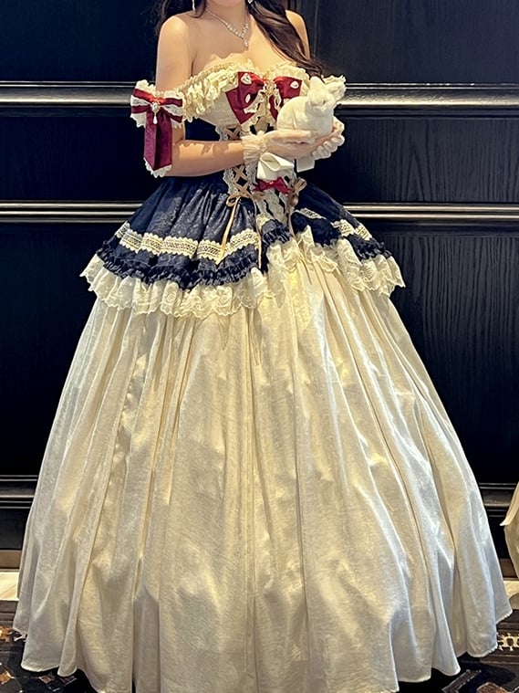 Snow White Lace-up Corset Waist Princess Dress Floor Length Ball Gown