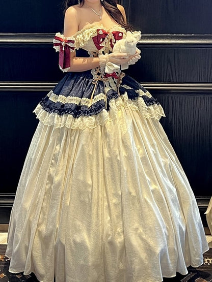 Snow White Lace-up Corset Waist Princess Dress Floor Length Ball Gown