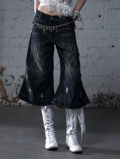 エンジェルブルー/イエロー フェードウォッシュ ディストレストホールズ