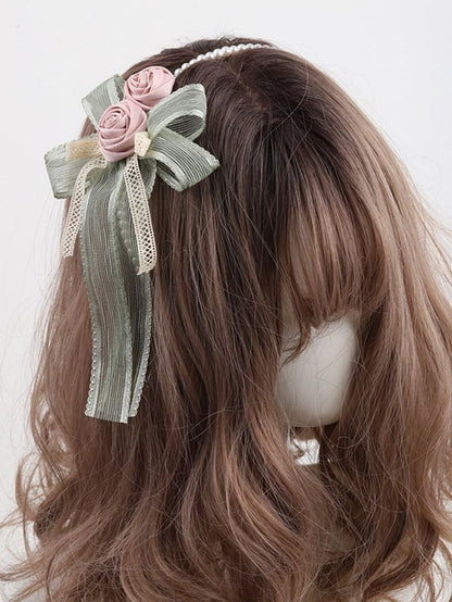 Lolita Rose Bowknot Pink/Green KC Pearl