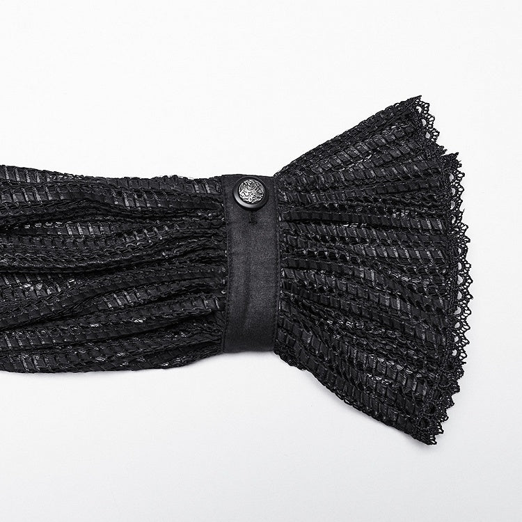 Shirt Goth Lantern Sleeves Black Pleated Visual