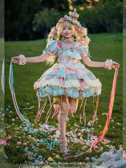 Embroidered Pennant Flag Sash with Carousel Park Theme for Lolita - Dream Magic Box