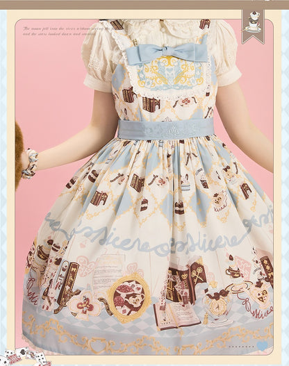 Alice in Wonderland Bunny Print Sweet High Waist Lolita Dress