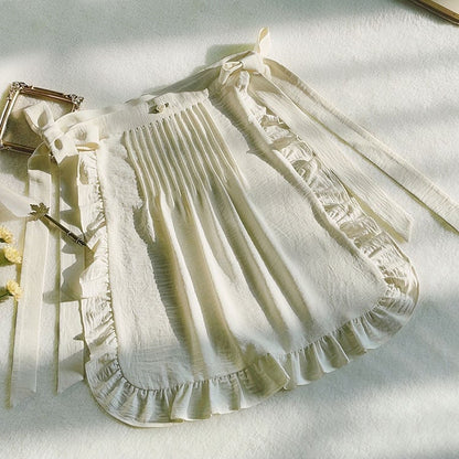 Schürze Plissee Beige Details