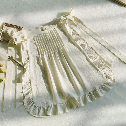 Schürze Plissee Beige Details