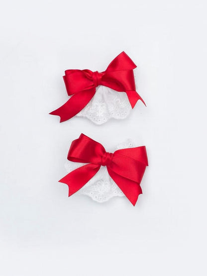 Blue / Red Bowknot Hairclip - Rainbow Cat
