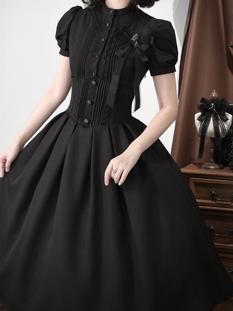 Skirt Lolita Corset Belt High Long Black Waist