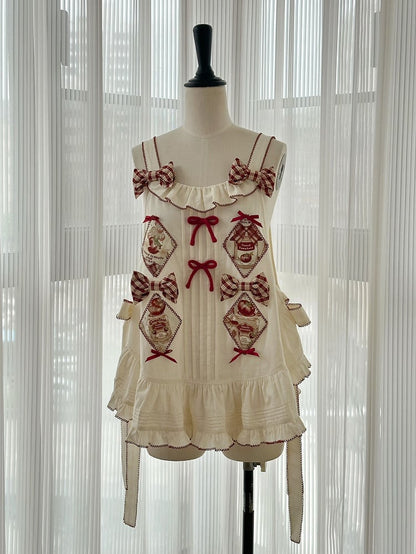 Tomatoes Apron Beige Print Lolita Tinned