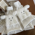 Fluffy Warmers White/Black/Khaki Flared Decorated Leg Puppy