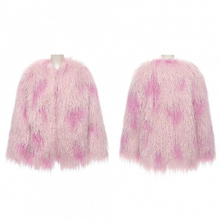 Pink Punk Faux Fur Jacket