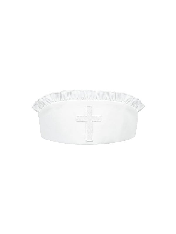 Cross Hat White Embroidery Nurse