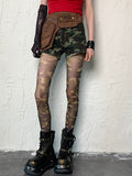 Camo Grüne Strumpfhose Muster Gyaru Fashion