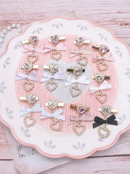Rhinestone Hairclip Kei Options Jirai Heart 8 Color