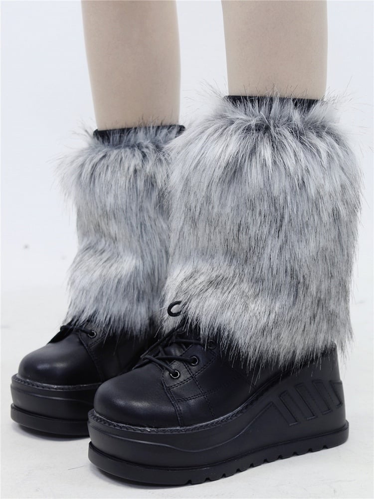Gray for Fur Y2K Warmers Faux Leg Winter Style