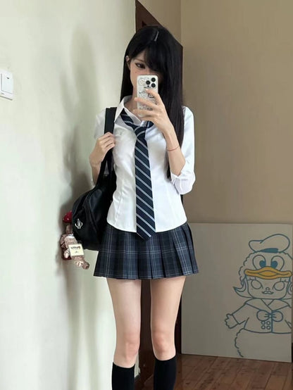 Uniform Preppy White Shirt Style JK