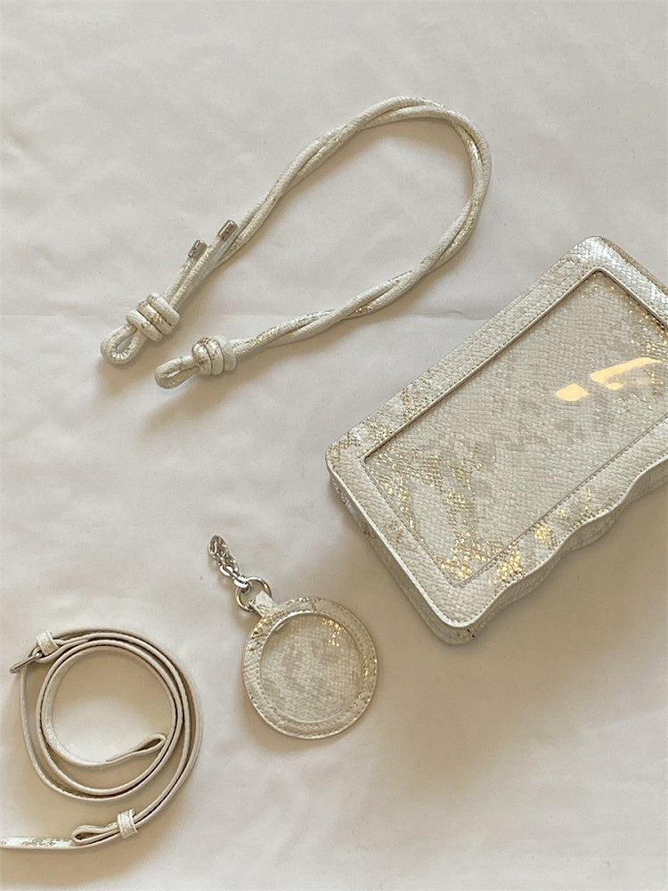 Snakeskin Bag 4 with Pattern Badge Colors Holder Shoulder