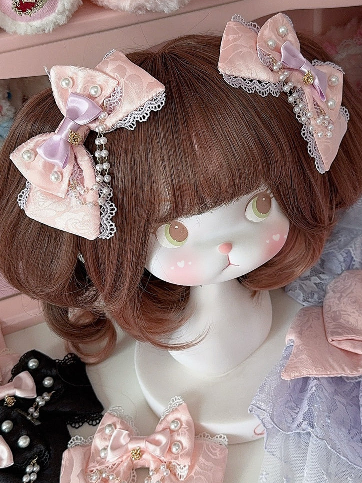 Options And Bowknot Beaded Floral Charm Color Hairclip 4