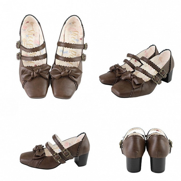 Sweet Top Brown Shoes Lolita at Bow