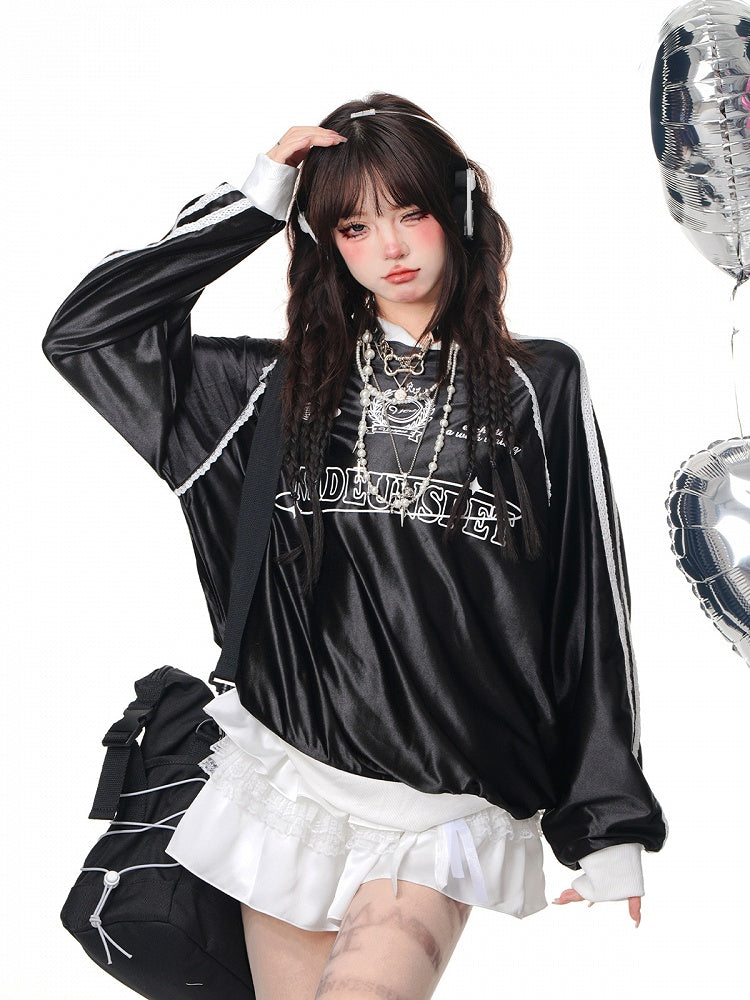 Gestufter Rock mit weißer Schleife