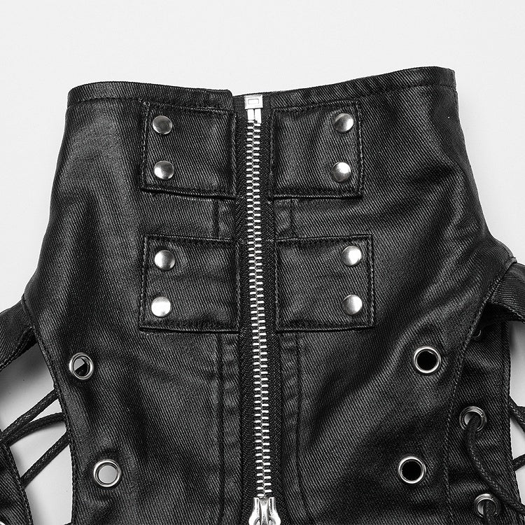 Vest Steampunk High Collar Black