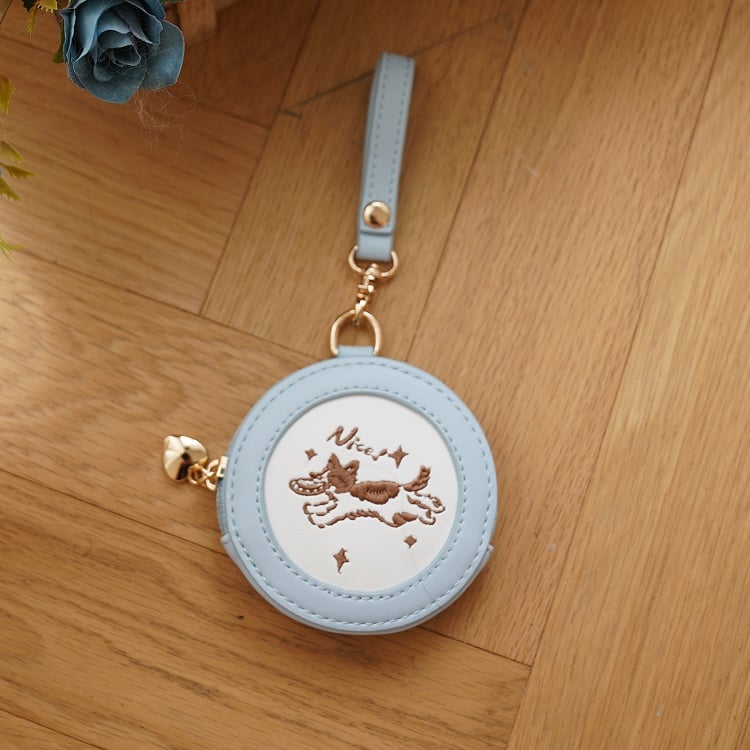 Flying Disc Holder Dog Blue with Pattern Card Design Round-Shaped