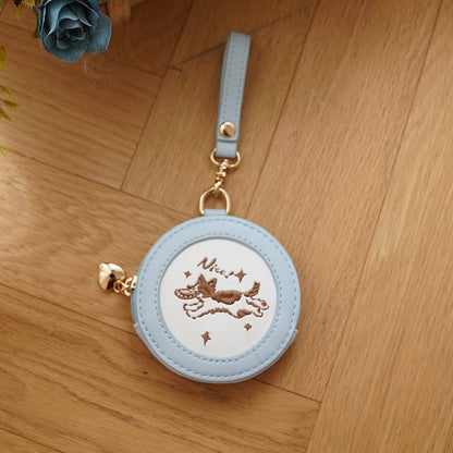 Flying Disc Holder Dog Blue with Pattern Card Design Round-Shaped