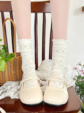 Available JK 5 Ruffled Patterns Socks White