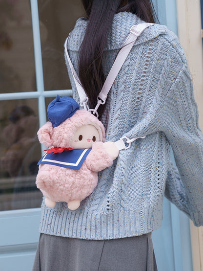 Decorated Middle/Large Sailor Blue Size Bowknot + Collar Hat