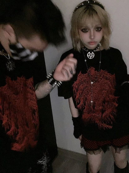 Fiend Print Blood with T-Shirt Gothic Black