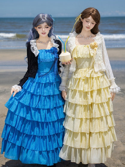 Yellow Lolita JSK with Ruffled Hem - With PUJI