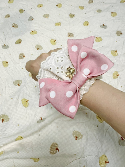 Bowknot Cuff Wrist Sweet Pink
