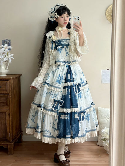 Sommerrock plus Mulberry Blue Cami Print Top + Lolita Verfügbare Setgrößen